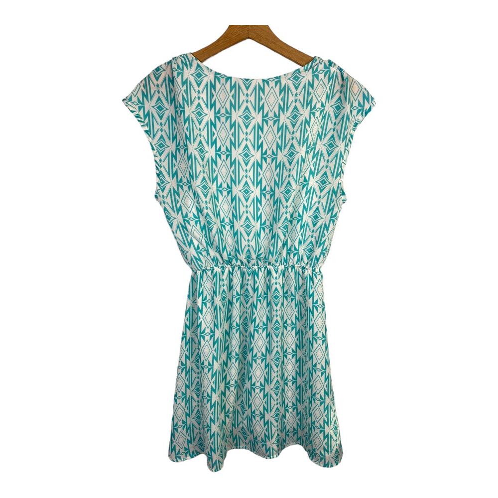 Everly Anthropologie Womens Aztec Southwestern Print Mini Blue Dress Size Small - Picture 2 of 6